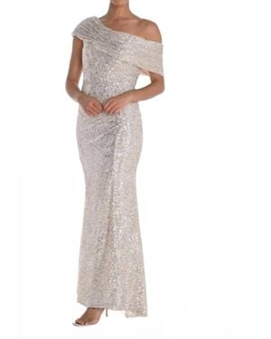 FRANK LYMAN Off Shoulder Long Gown - White