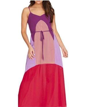 She + Sky Cut-Out Maxi Dress - Red