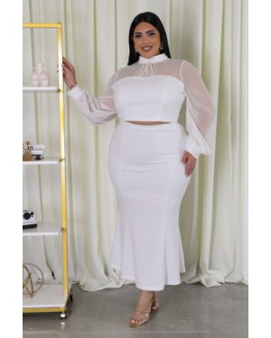 TRUEDAMES Stretch Skirt Set - Gray