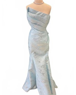 Nicole Bakti Strapless Formal Evening Dress - Blue