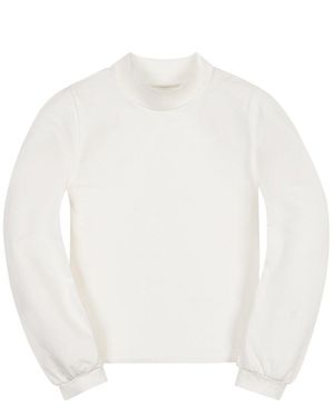 Hope & Henry Organic Mock Neck Knit Top - White