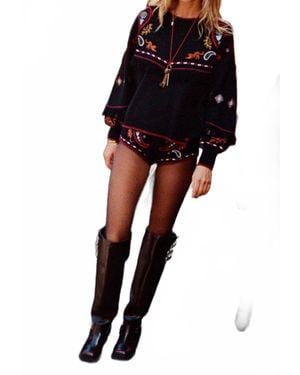 Never Fully Dressed Jamie Long Sleeve Sweater - Black
