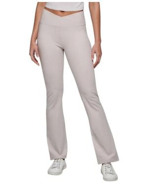 Calvin Klein Performance Crossover Waist Flare Leggings - Gray