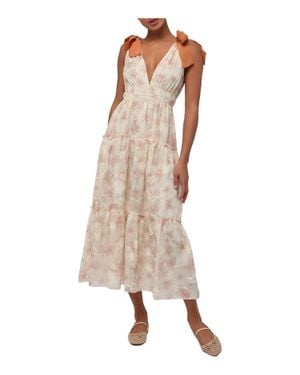 Lulus Lotus Bow Midi Dress - Natural