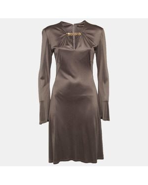 Roberto Cavalli Jersey Ruched Mini Dress - Brown