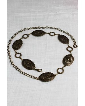 Leto Western Chain Interlocking Oval And O-Ring Belt - Metallic