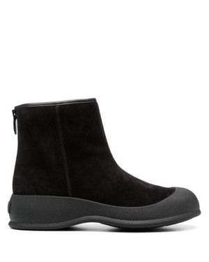 Bally Minimalist Suede Ankle Boots - Black