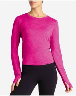 Danskin Cutout Cropped Long Sleeve Tee - Pink