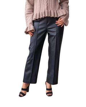 Grace + Emma Always Edgy Snake Print Faux Leather Pants - Blue