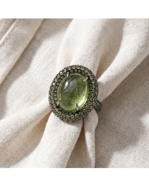 Pompeii3 12.21Ct Peridot & Tourmaline Heirloom Ring 14K Size: 6.5 - Multicolor