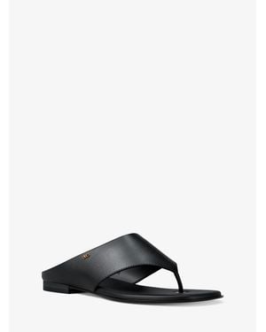 Michael Kors Alster Leather Thong Sandal - Black