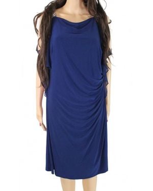 Ralph Lauren Sheath Beaded Draped Dress - Blue