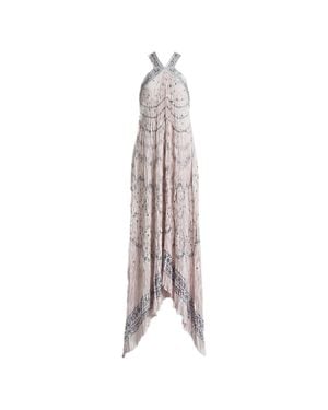 Alberta Ferretti Printed Satin Dress - White