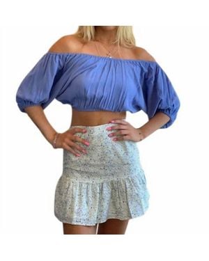 Osamore Floral Print Skirt - Blue