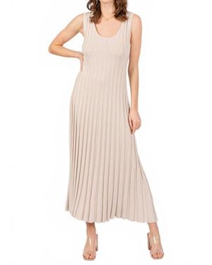 illa illa Ribbed Knit Sleeveless Dress - Natural
