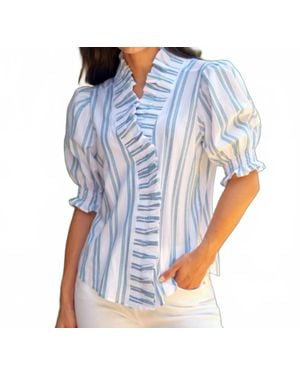 Finley Cici Drop Needle Stripe Shirt - Blue