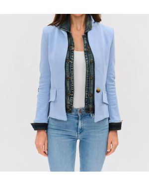 Six Fifty Veronica Mixed Media Blazer - Blue