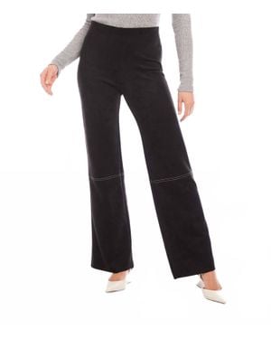 Karen Kane Faux Suede Stitch Pants - Black