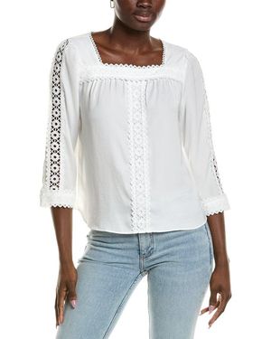 Vince Camuto Lace Yoke Blouse - White
