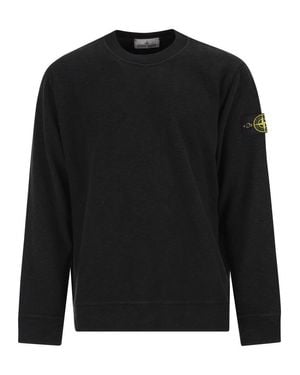 Stone Island Crewneck Sweatshirt With Badge - Black