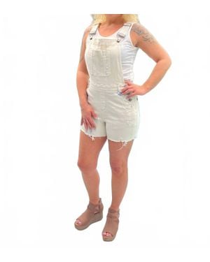 Judy Blue Overly Adorable Overall Shorts - White
