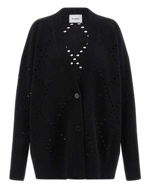 Nude Argyle Cut-Out Cardigan - Blue