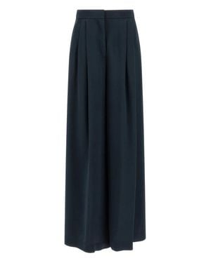 Pinko Wide-Leg Pants With High Waist And Front Pleats - Blue
