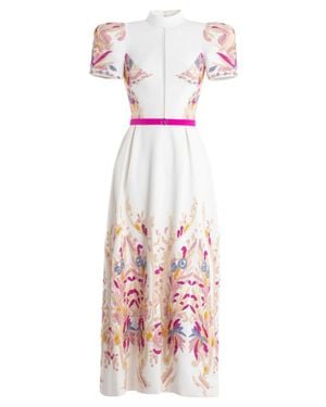 Saiid Kobeisy Crepe Dress With Abstract Beading - Multicolor
