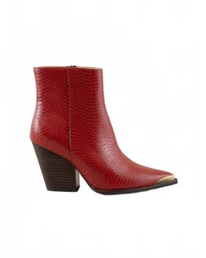 Oasis Society Frankie Pointed Toe Cap Bootie - Red