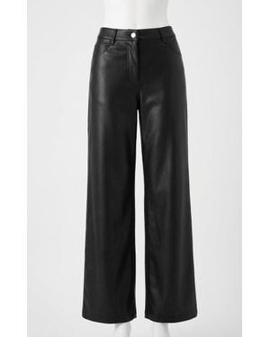 Z Supply Marli Faux Leather Wide Leg Pants - Black