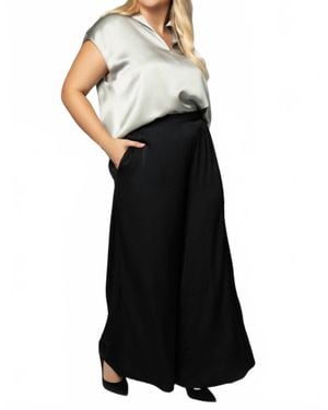 Nouvelle Silk95five Queensland Wide Leg Pants - Black