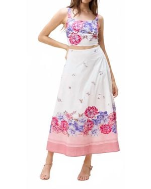 Cleobella Jenni Floral Cropped Top - Red