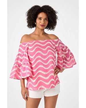 Trina Turk Garnish Off-Shoulder Top - Pink