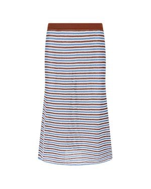 Marni Crochet Knit Cotton Skirt - Brown