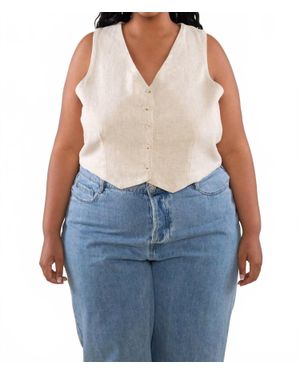 NVLT Annie Linen Vest - Blue