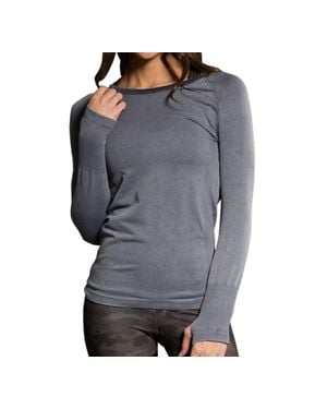Onzie Seamless Stonewash Long Sleeve Top - Gray