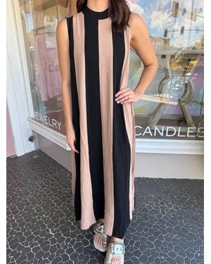 Thml Sleeveless Colorblock Maxi Dress - Black