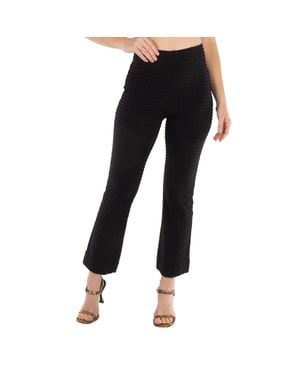 Ganni Seersucker Cropped Pants - Black