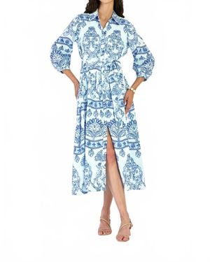 Beyond By Vera Brie Shirtdress - Blue