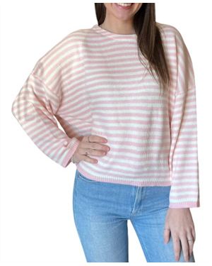 Before You Striped Crew Sweater - Blue