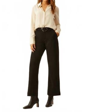 ecru Metropolitan Cropped Wide Leg Pants - Black