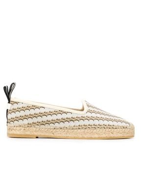 Bally Ladies Eddhie Monogram-Print Flat Espadrilles - Metallic