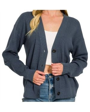 Zenana Viscose Sweater Cardigan - Gray