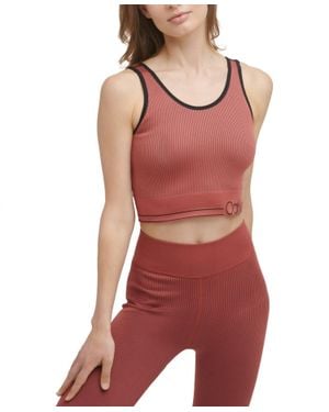 Calvin Klein Performance Medium-Impact Crop Top - Red