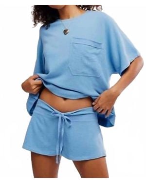 Free People Staycation Sleep Shorts - Blue