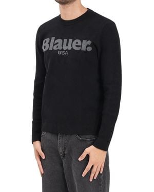 Blauer Cotton Polyester Polyamide Sweater - Black