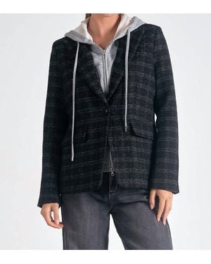 Elan Harper Hoodie Blazer - Black