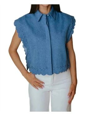 Laroque Summer Scallop Top - Blue