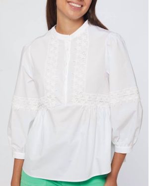 Vilagallo Jolie Poplin Top - White