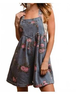 Bibi Vintage Rose Shortall Romper - Black